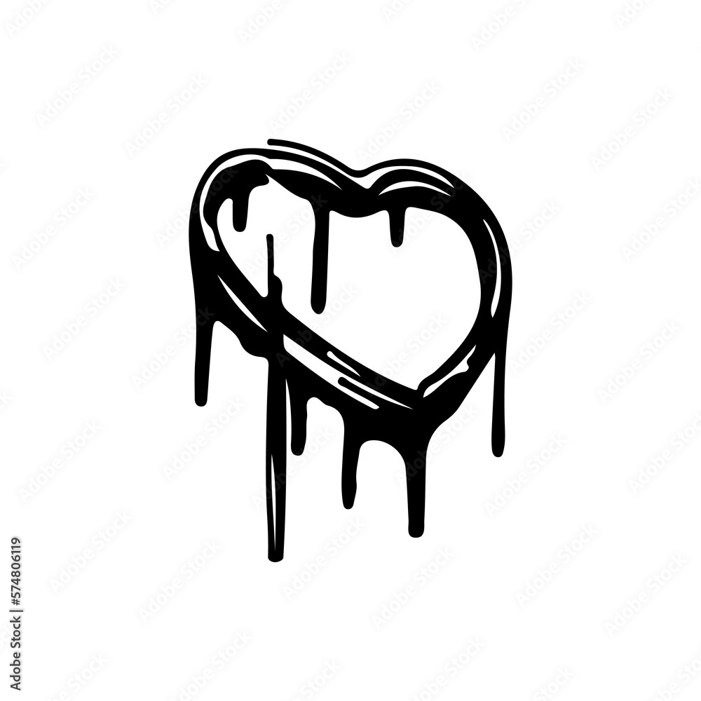 vector illustration of heart melting concept vector illustration of heart melting concept