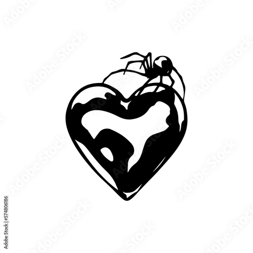 vector illustration of spider with heart concept