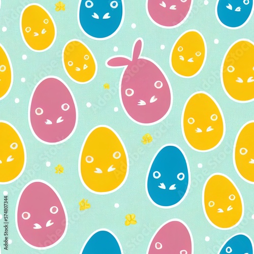 Seamless abstract easter theme pattern, easter eggs. Generative AI
