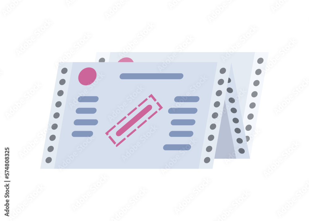 Receipt paper sheet. Simple flat illustration Receipt paper sheet. Simple flat illustration
