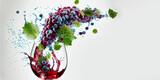 Drink organic wine and feel happy and healthy; illustration made with Generative AI