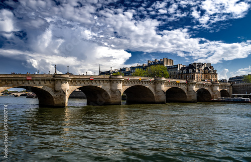 Bridge Pont Neuf Over River Seine In Paris, France