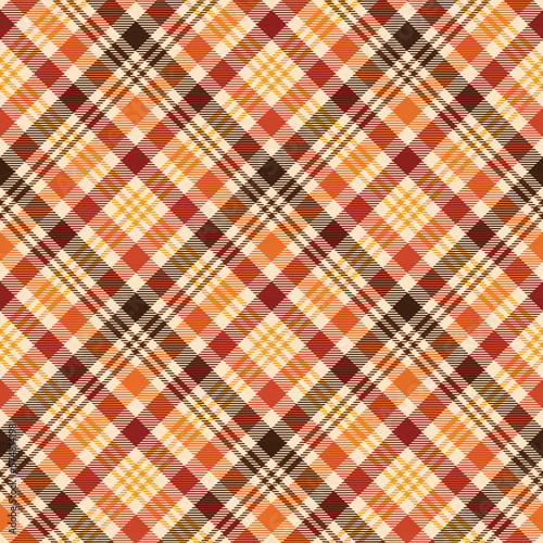 Autumn Plaid Seamless Pattern - Colorful repeating pattern design