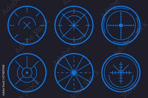 Set of icons aim target, targeting, aiming, goal
