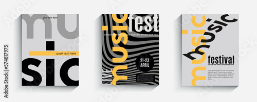 Music theme poster template collection for concert or festival.
