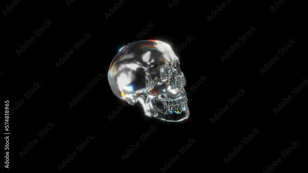 glass skull 3d render on black background, dark crystal skull art, shiny glass skull 3d render on black background, dark crystal skull art, shiny