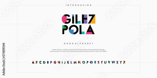 Modern abstract digital alphabet font. Minimal technology typography, Creative urban sport fashion futuristic font and with numbers. vector illustration