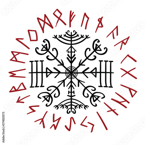 Veldismagn & runic circle - pagan altar cloth, viking