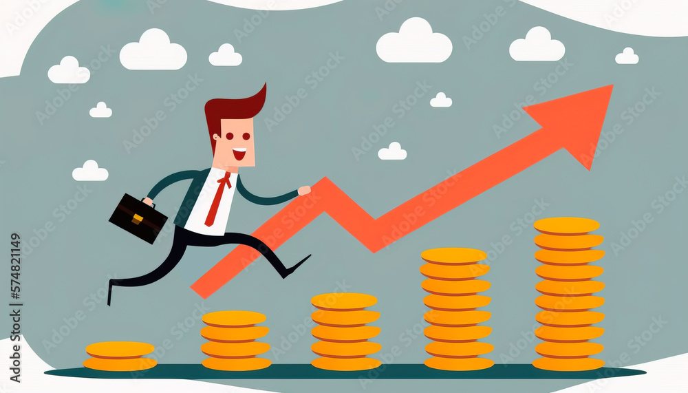 Financial Ascension: Entrepreneurial Vision Leads to Rising Profits and Greater Benefit - ai generated. Financial Ascension: Entrepreneurial Vision Leads to Rising Profits and Greater Benefit - ai generated.