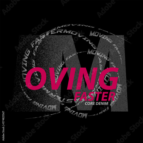  move fast slogan stylish vector design