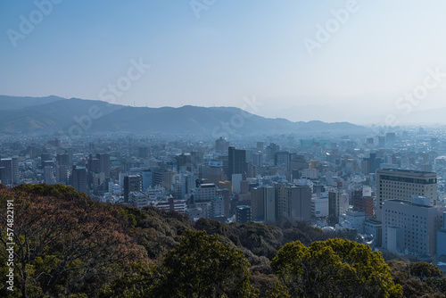 日本 愛媛県松山市の松山城から見える市街地