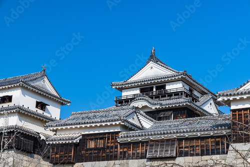 日本 愛媛県松山市の松山城の天守閣