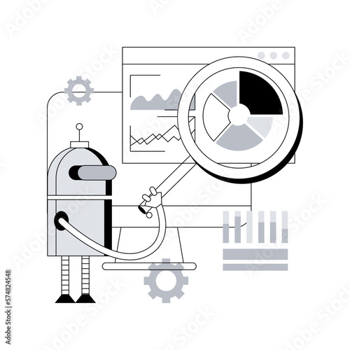 Robotic process automation abstract concept vector illustration. Business process automation, robot service, automated processing, AI-based digital worker, software robotics abstract metaphor.