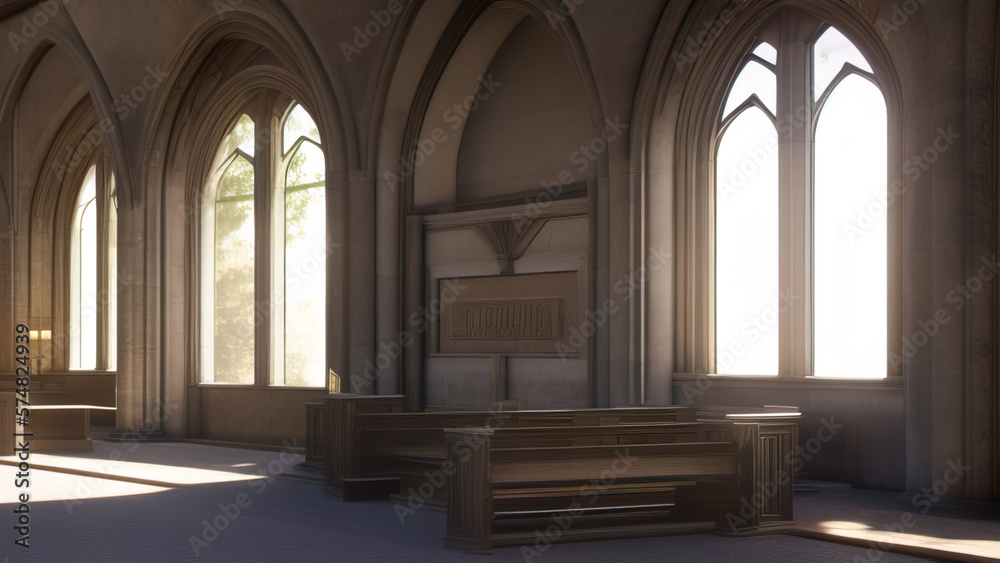 The Serenity of a Church: A Place of Reflection and Spiritual Renewal, Generative AI