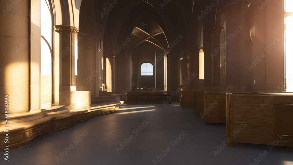 A Church's Sacred Space: A Sanctuary of Peace and Tranquility, Generative AI A Church's Sacred Space: A Sanctuary of Peace and Tranquility, Generative AI