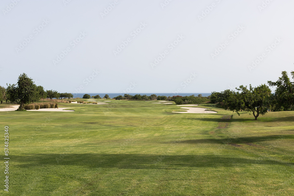 Obraz premium Golf course in the morning, Cacela Velha, Ria Formosa, Algarve