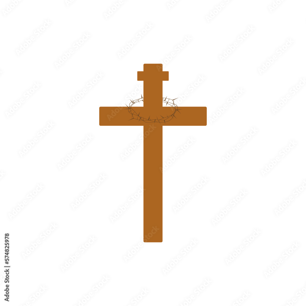 Crucifix icon. Easter. Vector illustration on a white background.