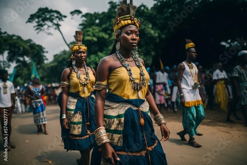 A group of people dressed in carnival costumes 