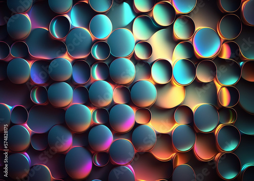 Colorful bright rounded background. AI generated image