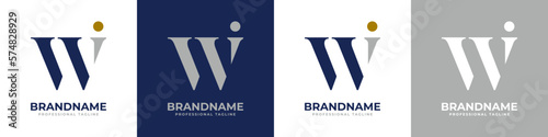 Letter WI or IW Monogram Logo, suitable for any business with WI or IW initials. photo