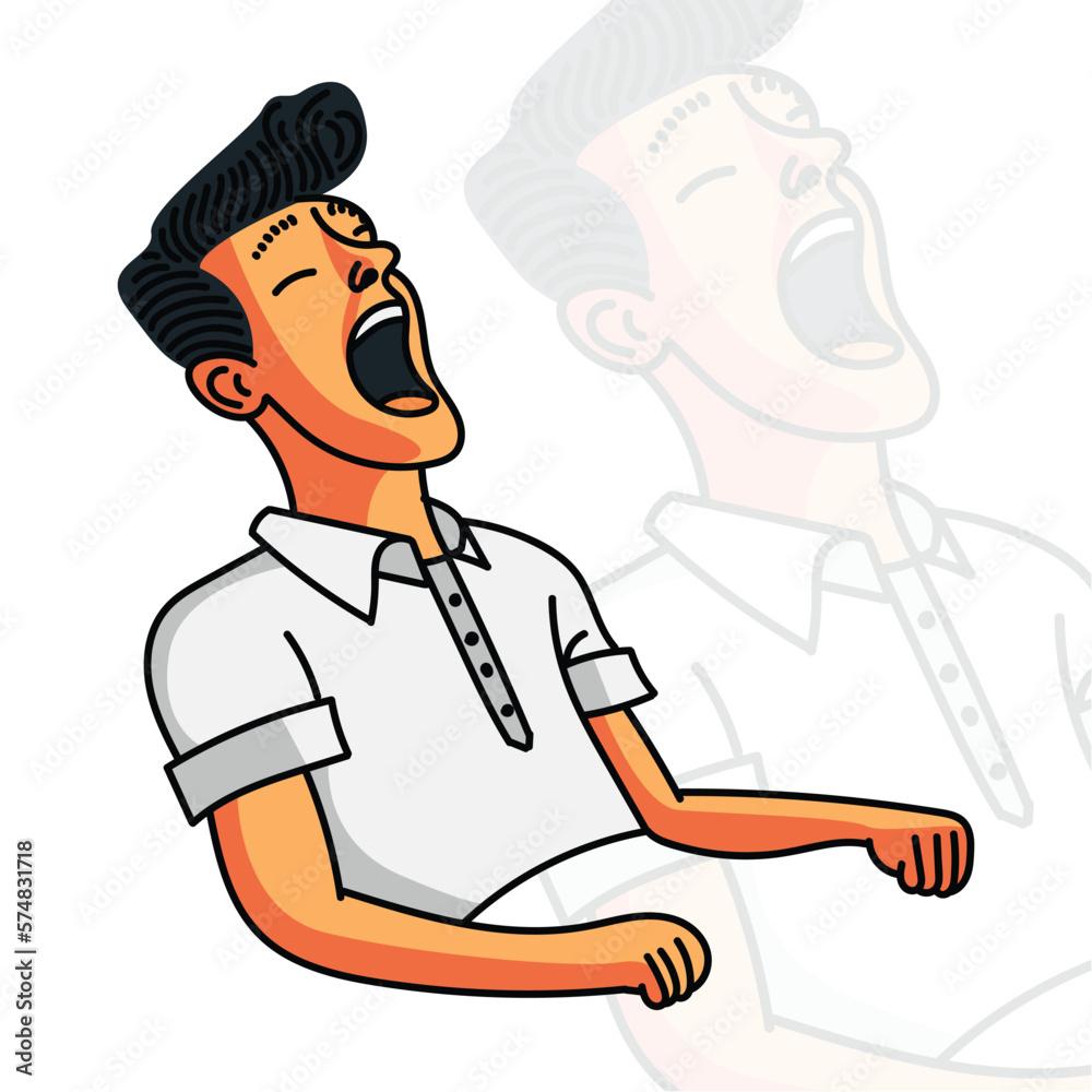 illustration of a man yawning