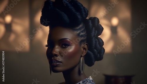 Generative AI. Headshot of a young woman 