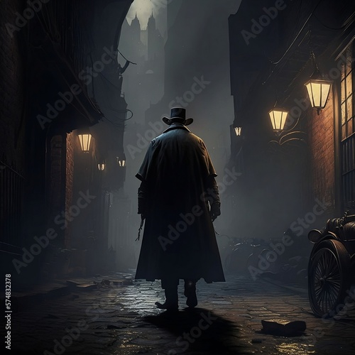 Jack the Ripper, London in 1888 (Generative AI) photo