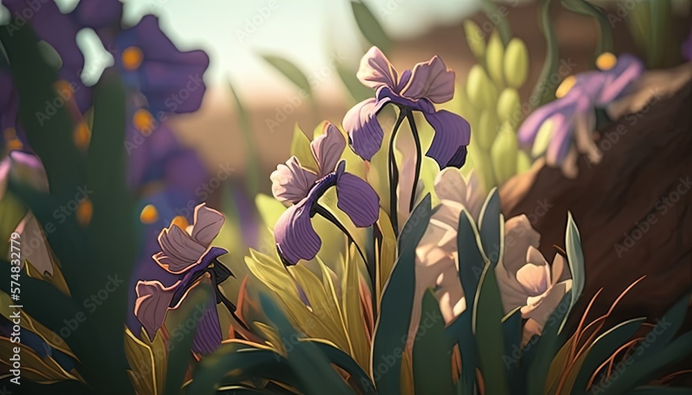 Fototapeta premium Spanish Iris in bloom background