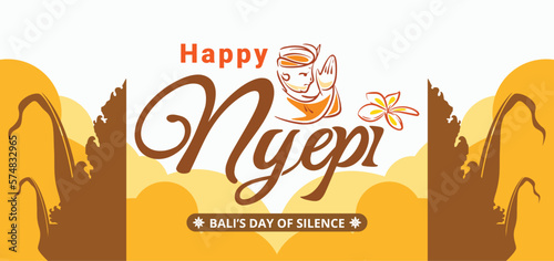 banner design to commemorate Nyepi day in Bali