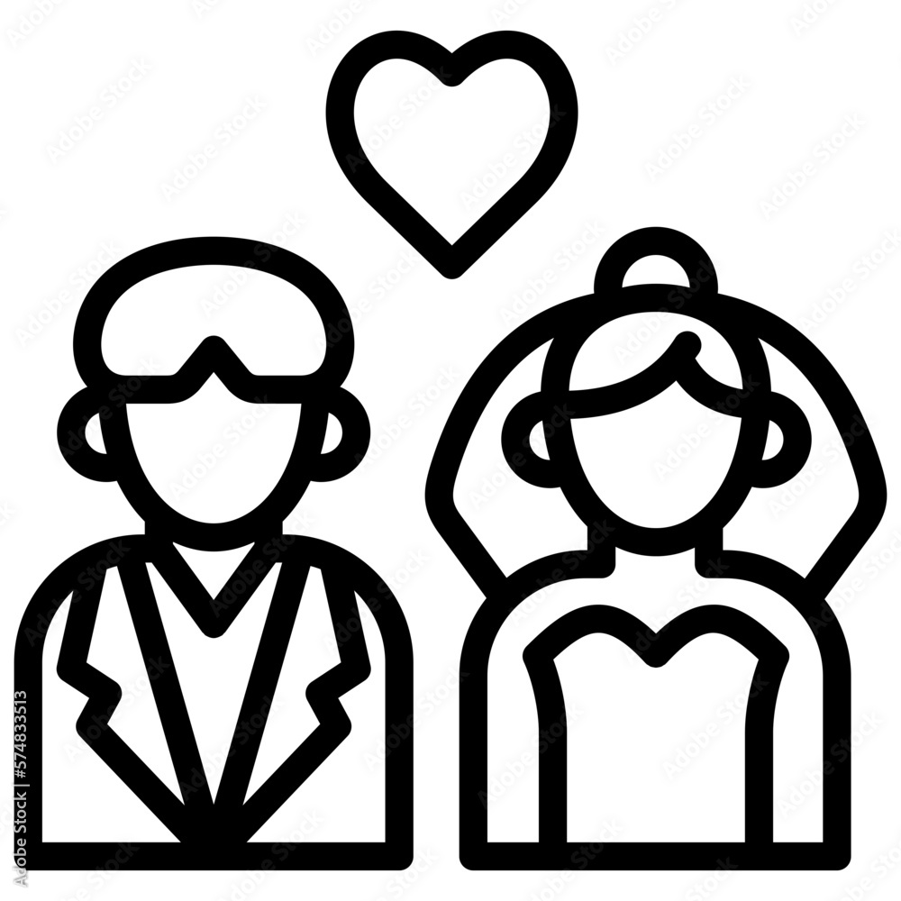 wedding ilustration with outline wedding ilustration with outline