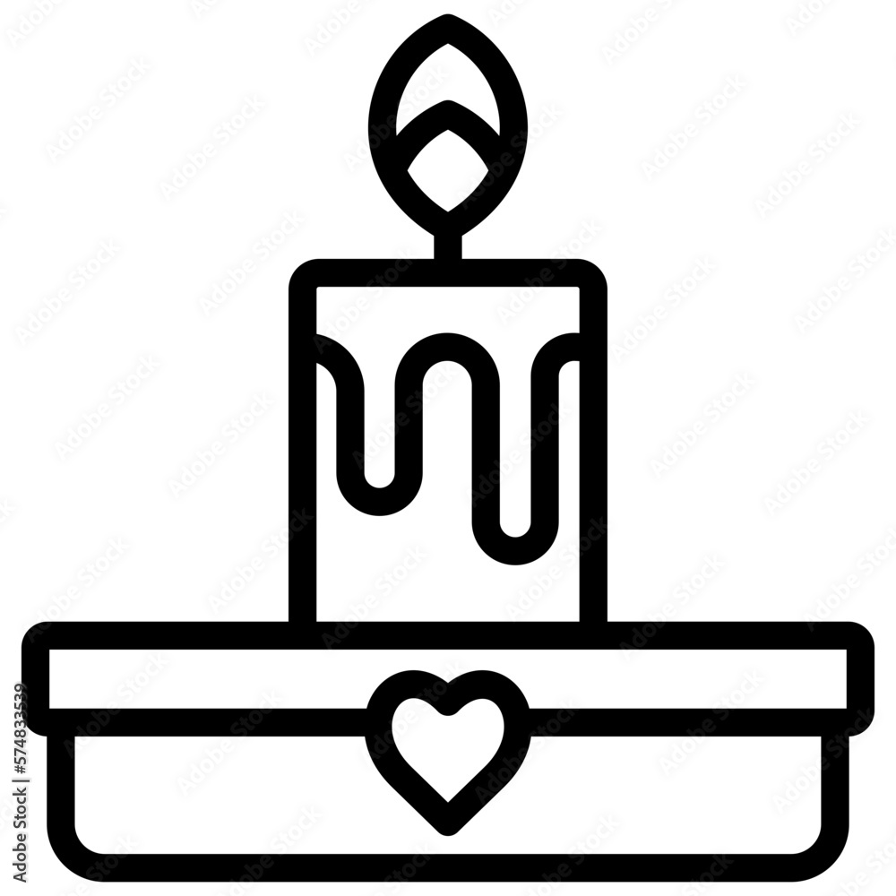 candle ilustration with outline candle ilustration with outline