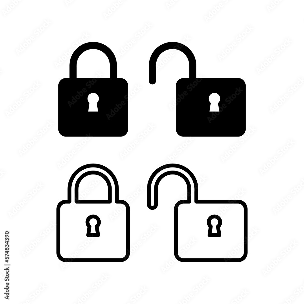 Padlock icon for apps and web sites on white background..eps Padlock icon for apps and web sites on white background..eps