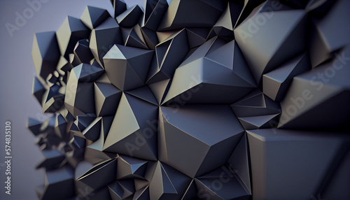 3D Polygonal Background Image created with Generative AI technology