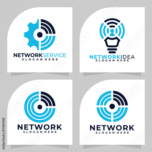 set of network logo vector design template