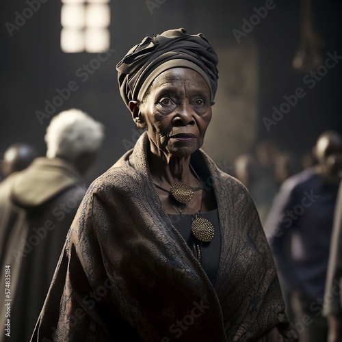  Generative AI. portrait of a senior African woman photo