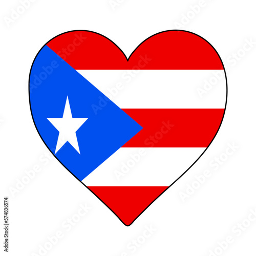 Free Download Puerto Rico Heart Shape Flag. Love Puerto Rico. Visit Puerto Rico. Caribbean. Latin America. Vector Illustration Graphic Design. - GFXLoad