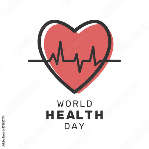 Vector illustration of World Health Day with heart design