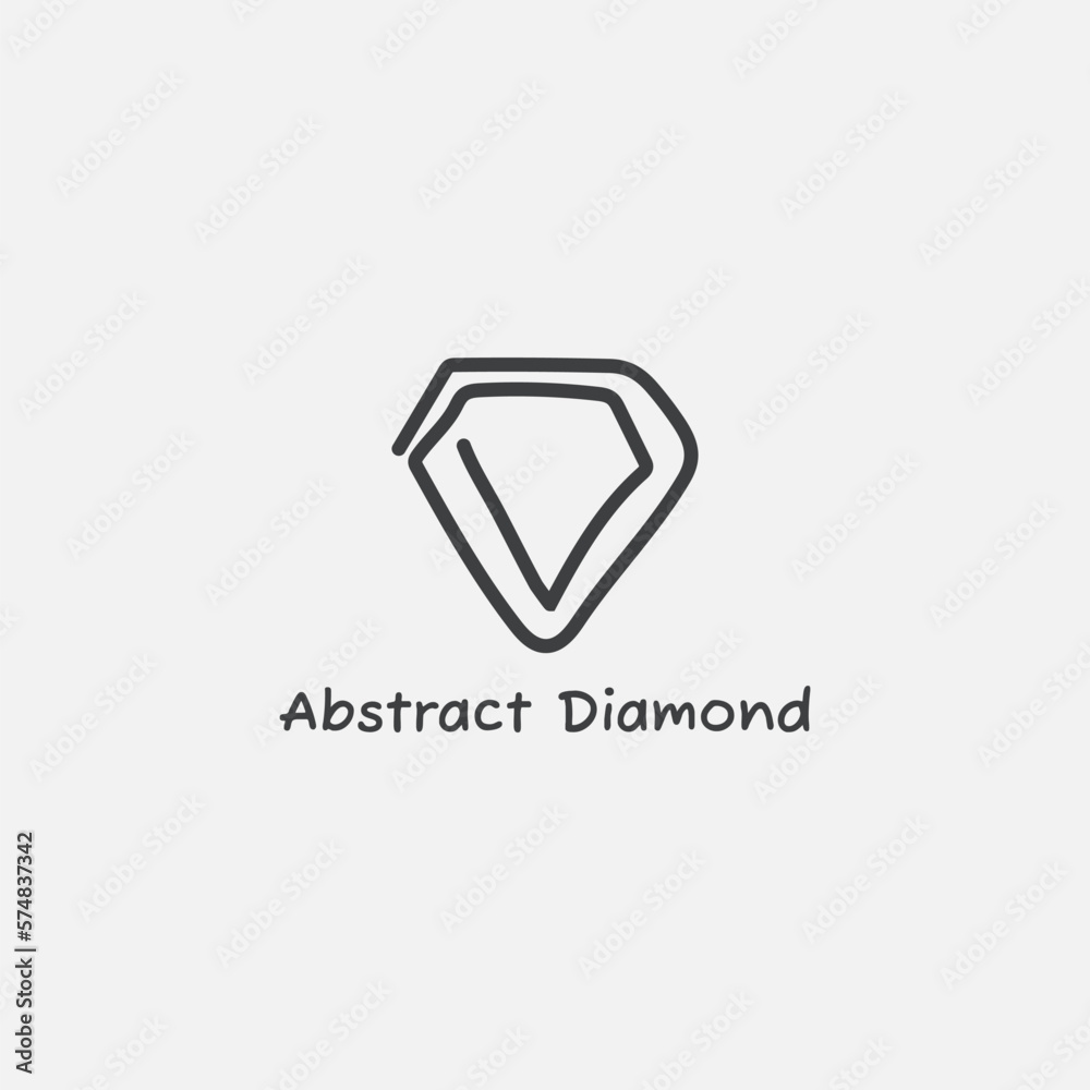 Naklejka premium Abstract diamond logo from lines.