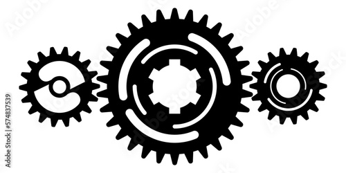 Cute gear system with modern style isolated with different size and design