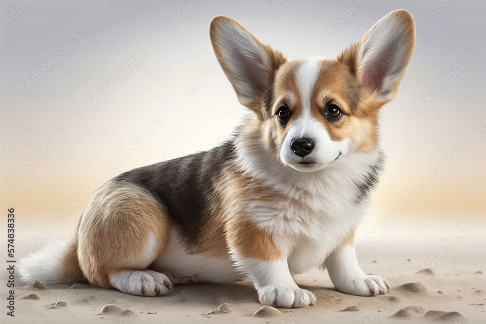 portrait of a corgi puppy - generative ai portrait of a corgi puppy - generative ai