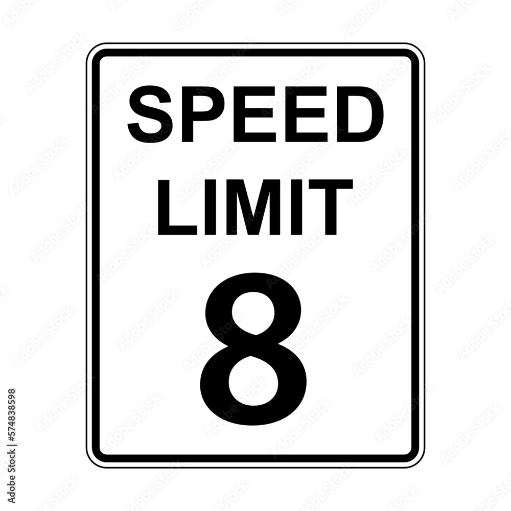8 MPH road traffic sign icon vector for graphic design, logo, website, social media, mobile app, UI illustration 8 MPH road traffic sign icon vector for graphic design, logo, website, social media, mobile app, UI illustration