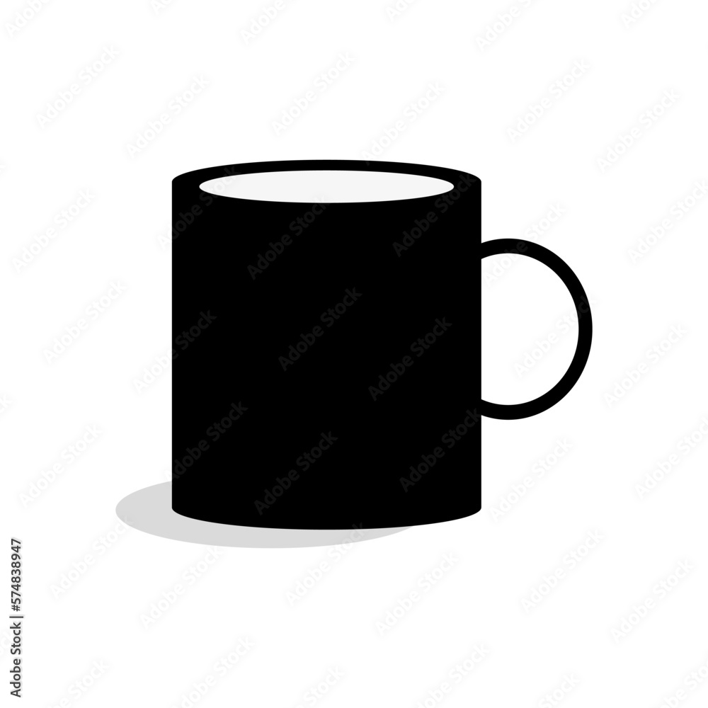 Black mug on white background. Vector illustration. Black mug on white background. Vector illustration.