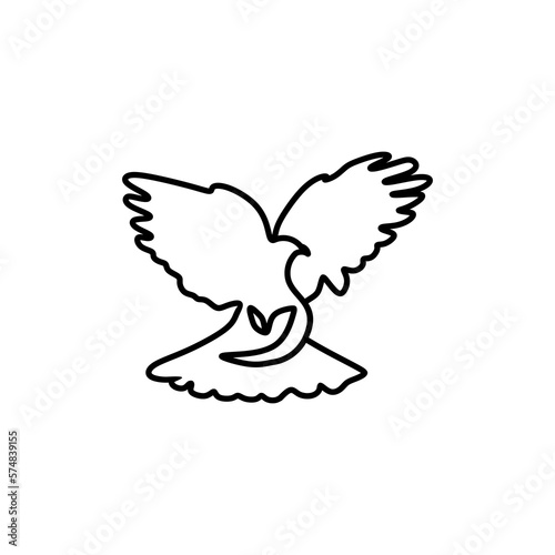 dove of peace and love unique logo design illustration
