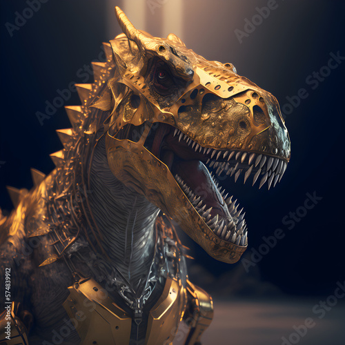 Golden armored Tyrannosaurus photo