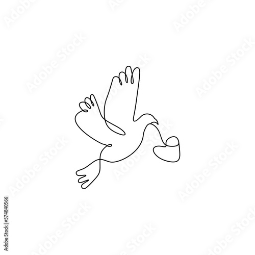 dove of peace and love unique logo design illustration