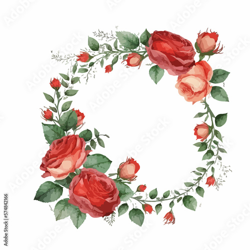 Wallpaper Mural red rose frame Torontodigital.ca