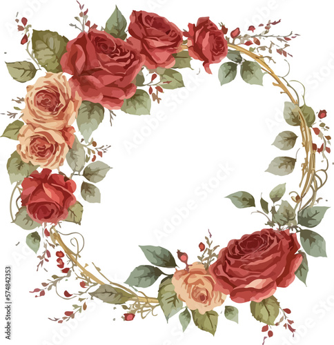 frame with roses