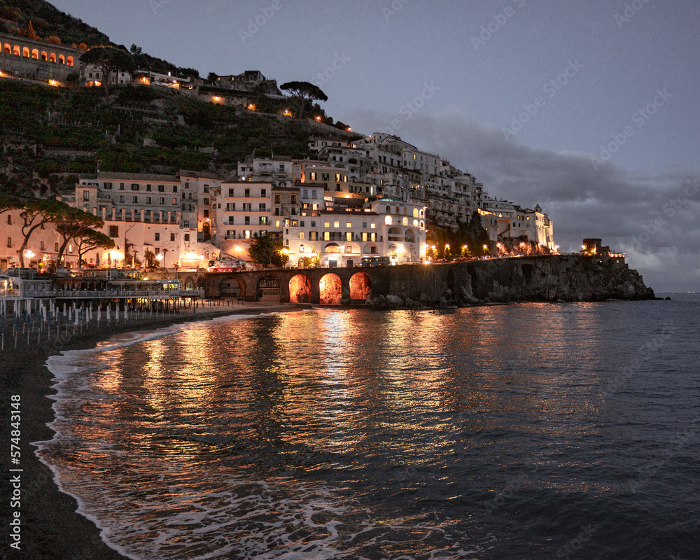 view of an italian city at dusk