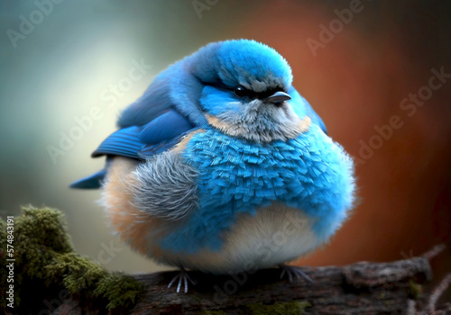 Cute fat Twitter blue bird, made with generative ai