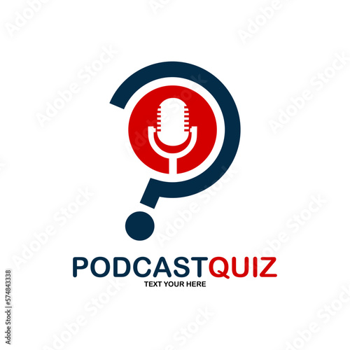 Podcast logo vector logo design. Suitable for business, web, entertainment, question mark and industry